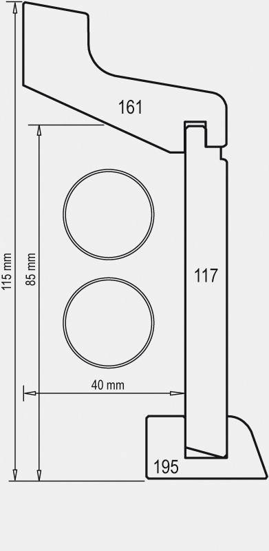 Technical drawing - product 161, 117, 195 