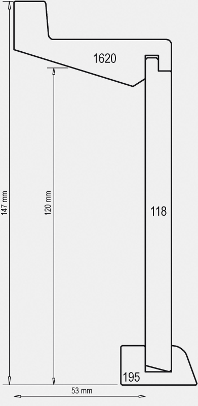 Technical drawing - product 1620, 118, 195